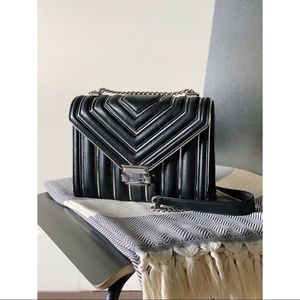 Black Leather Chain Michael Kors Crossbody Handbag